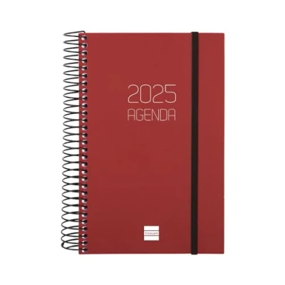 Image of Finocam Spiral Agenda Opaque 2025 1 Day Page January December (12 months) Bordeaux Catalan