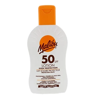 Image of Malibu Sun SPF 50 Lotion, High Protection Cream, Water Resistant, Vitamin E and Aloe Vera Enriched, 200ml