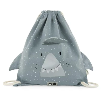 Image of Trixie Unisex Kid&#039;s Drawstring Bag Mr. Shark, Grey, One Size