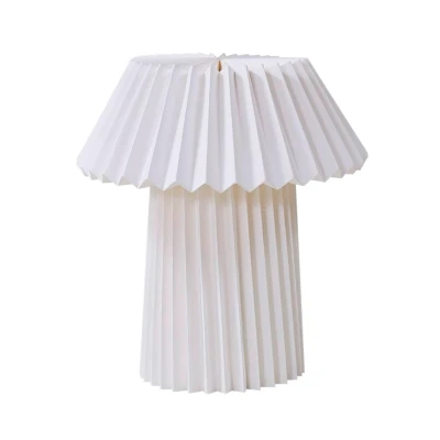 Image of Lindby table lamp Magali, white, paper, Ø 34 cm, E14