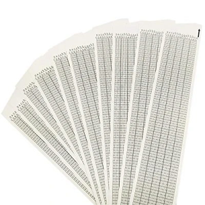 Image of 30 Note Blank Strips of Music Box Refill Paper for Handcrank Movement 10 Pcs
