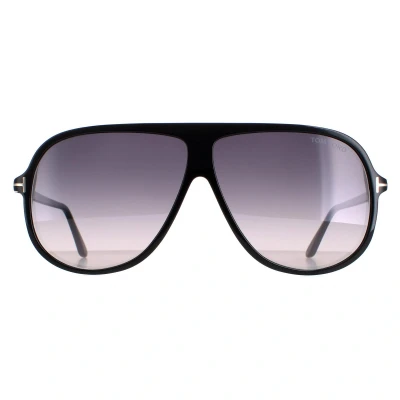 Image of TOM FORD Man FT0998 Spencer 02 01b Sunglasses Acetate Black Smoke Pilot Normal Shaded