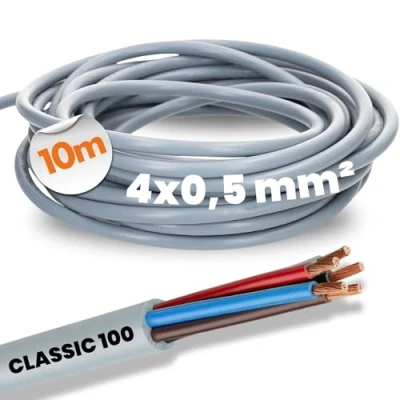 Image of 10 Metre Lapp 00101234 Ölflex Classic 100 Control Line 4 x 0.5 mm² without Green Yellow Protective Conductor, Core Cable, Colour Coded PVC