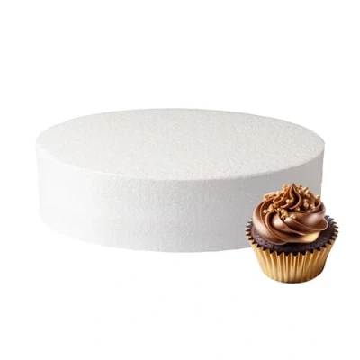 Image of Culpitt 16&quot; x 3&quot; Round Cake Dummy, Straight Edge Form, Practice Decorating or Use for Creating Long Lasting Displays, Smooth Polystyrene