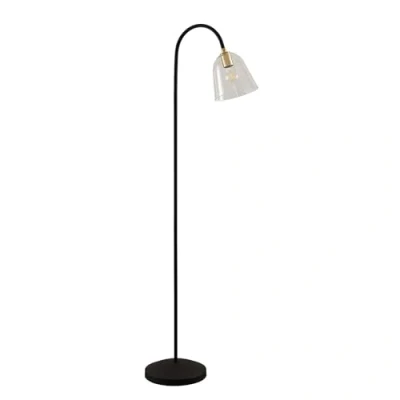 Image of Floor Lamp &#039;Anjita&#039; (Vintage, Antique) in Black Made of Glass for e.g. Living Room &amp; Dining (1 Light Source, E27) from Lucande Standard