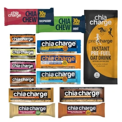 Image of CHIA CHARGE Healthy Snack Protein Bars Premium Sample Pack Yorkshire Bakery 14 of The Best 20g &amp; Energy Packs (Premium Packs)