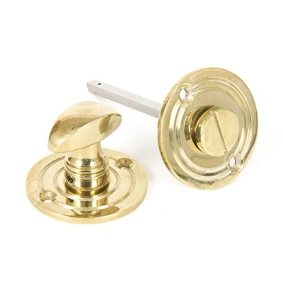 Image of From The Anvil Polished Brass Round Bathroom Thumbturn