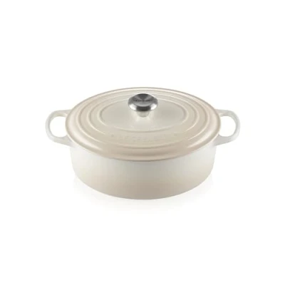 Image of Le Creuset Signature Meringue Cast Iron 29cm Oval Casserole