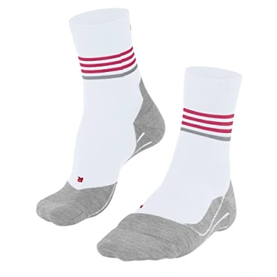 Image of FALKE Women&#039;s RU4 Endurance Reflect W SO Cotton Anti Blister 1 Pair Running Socks, White (White 2008), 2.5 3.5
