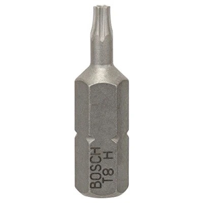 Image of Bosch Accessories 2608522007 &quot;Security Torx&quot; Extra Hard T8H2 Screwdriver Bit, Grey, Set of 2 Piece