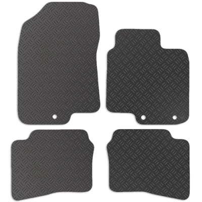 Image of Carsio Rubber Car Mats For Hyundai i20 2015 To 2020 Tailored Fit Floor Mat Set Complete Accessory Black Custom Fitted All Weather &amp; Heavy Duty, Anti Slip Backing with Clips