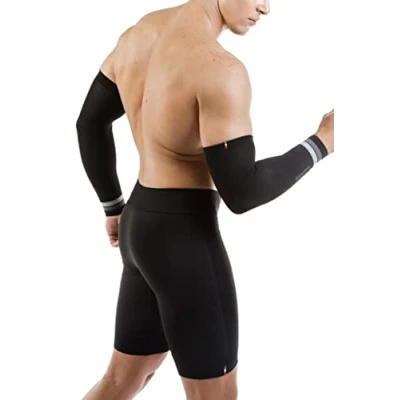 Image of Relaxsan Sport 802 (Black/Grey, M) Compression Arm Sleeves Unisex Men Women