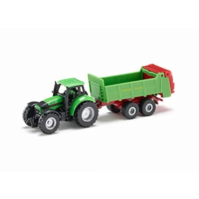 Image of siku 1673, Tractor with Universal Manure Spreader, Metal/Plastic, Green, Opening tailgate