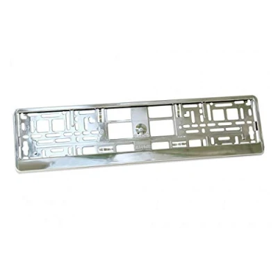 Image of 2 x Super Chrome Metallic Universal Number Plate Surrounds Holders Frames M