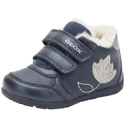 Image of Geox Baby Elthan Girl B Sneaker, Navy Dk Silver, 5 UK Child