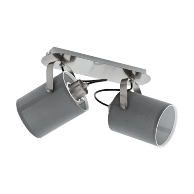 Image of EGLO Ceiling lamp Villabate with 2 grey textile shades