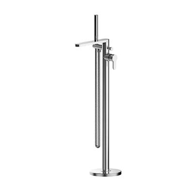 Image of Freestanding Round Bath Shower Mixer Tap Chrome
