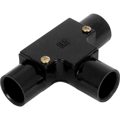 Image of Electrical Conduit System, 20mm Black PVC, Boxes, Bends, Tees and Accessories (20MM INSPECTION TEE)