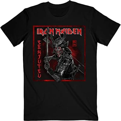 Image of Iron Maiden Senjutsu Cover Distressed Red Official Tee T Shirt Mens Unisex (Small)