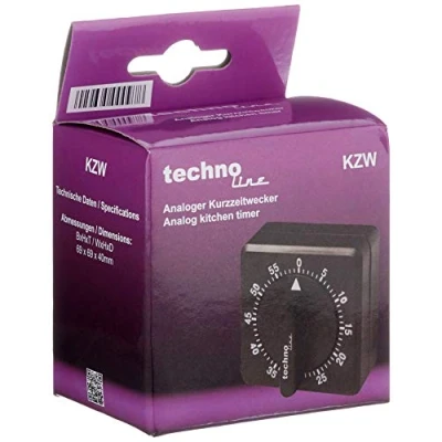 Image of Technoline KZW analogue short term alarm clock, black