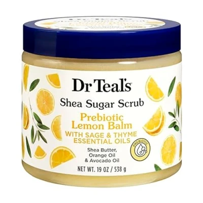 Image of Dr Teal&#039;s Shea Sugar Scrub Prebiotic Lemon Balm 538Gm