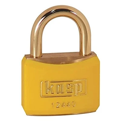 Image of Kasp Brass Padlock 40mm Shackle Yellow