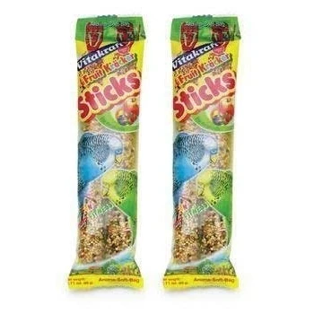 Image of (2 Pack) Vitakraft Treat Parakeet Fruit Stick Treats Per Pack / 4 Total)