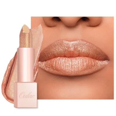 Image of Oulac Shimmer Lipstick For Women Nude Moisture Tinted Lip Balm, Extremely Dry, Cracked Lips, Glitter Surface, Creamy Formula, Hydrating Care, Natural Origin, Vegan (PG13) Sahara Glow