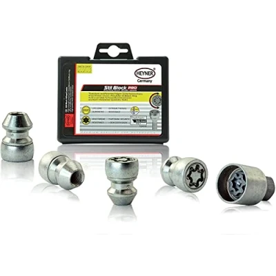 Image of Fits Ford B Max Models 2010 To 2024 Heyner Germany Stil Block PRO Locking Wheel Nuts M12x1.5 Set 4 Locks Thatcham Quality Assured Bolts 070/5