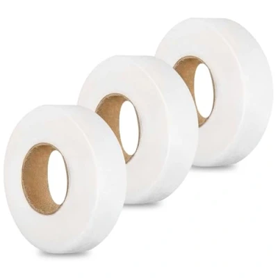 Image of 3 PCS Wonder Web Hemming Tape, 2CM Wide No Sewing Iron on Tape Wonderweb Fabric Fusing for Splicing Fabrics, Trousers, Curtains, Clothes (White)