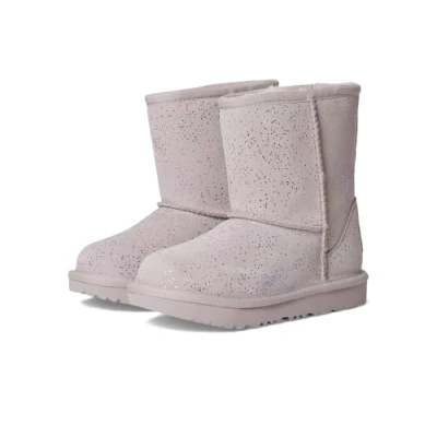 Image of UGG Unisex Kids Classic Ii Shimmer Sky Fashion Boot, Pale Smoke Rainbow Metallic, 12 UK