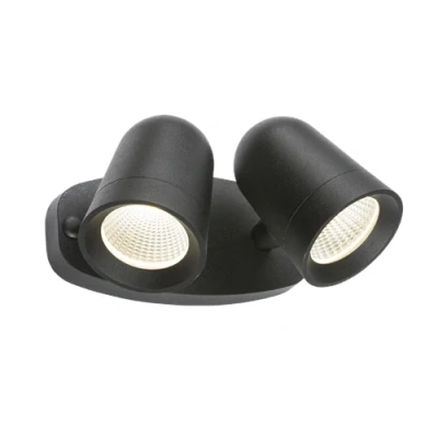 Image of KnightsBridge 230V IP65 18W LED Black Twin Spot Floodlight