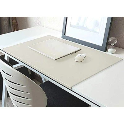 Image of Leather Writing Pad, Edge Desk Large Mouse Table Protector, Office Waterproof Mat, Non Slip Pad Protector,80x50cm,White