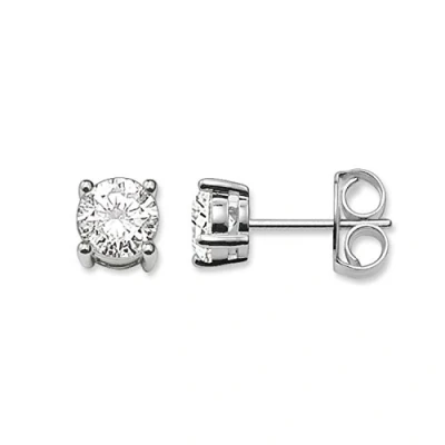 Image of Thomas Sabo Women Stud Earrings Zirconia White 925 Sterling Silver H1739 051 14