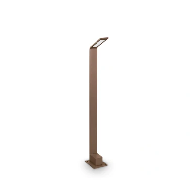 Image of Agos Integrated LED Outdoor Tall Bollard Brown 670Lm 3000K IP54
