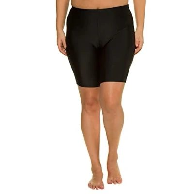 Image of Ulla Popken Women&#039;s Schwimmradler, Große Größen Swim Shorts, Black Multi, 28