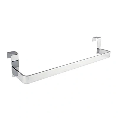 Image of Kibath 440123 Side Rail Drill Free Towel Rack for Bathroom Cabinet. Length 36 cm. Made of Stainless Steel. Gloss Finish. Easy Installation Without Works or Tools, Shiny Chrome, 36cm