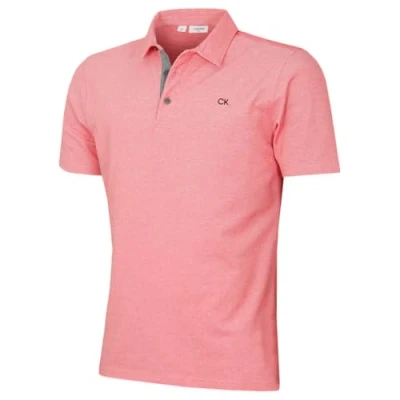 Image of Calvin Klein Mens Prep Campus Oxford Polo Shirt Coral XL
