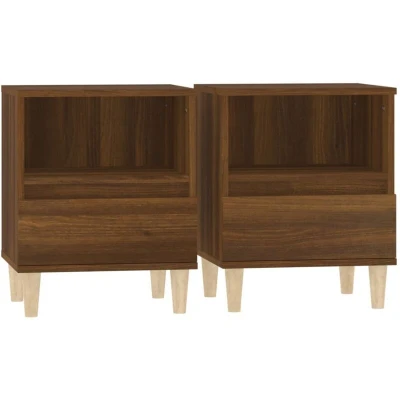 Image of vidaXL Bedside Cabinets 2 pcs Brown Oak 40x35x50 cm