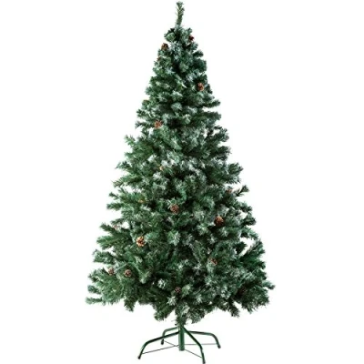 Image of Tectake® Christmas Tree with Metal Stand, Bushy Tree, Realistic, Natural and Artificial Pine Fall Safety Allergy Safe Decorations, Cone 180 cm