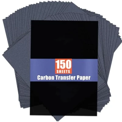 Image of PSLER 150 Sheets Carbon Paper Sheets, Transfer for DIY Woodworking, Paper, Canvas and Other Art Craft Surfaces(7.3 by 10 Inch)
