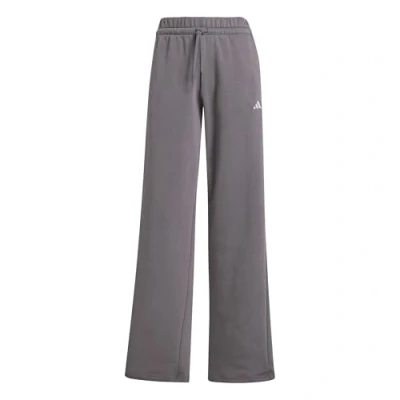Image of adidas Women&#039;s Essentials Small Logo Feel Cozy Open Hem Pants, Grey strata/White, M
