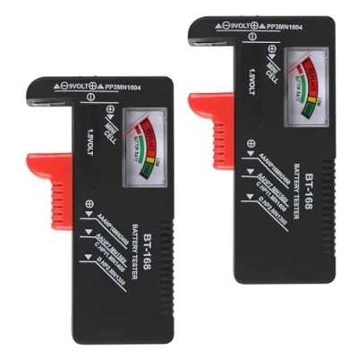 Image of AITRIP 2PACK Universal Battery Tester, Checker for AAA AA C D 9V and 1.5V Button Cell Batteries, No Batteries Required
