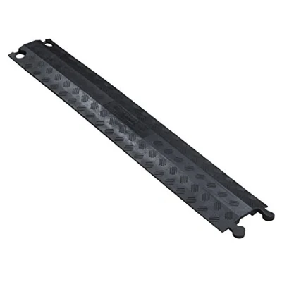 Image of D Line Drop Over Floor Cable Protector, 11.5T Load Limit, Single Channel Wire Cover, Cavity = 38mm (W) x 12mm (H) 765mm Length