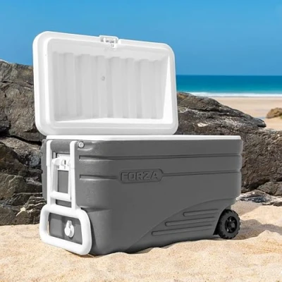 Image of FORZA IceGuard Wheeled Cooler Box Portable Ice Chest with Handle &amp; Wheels Keeps Contents Cold for 72 Hours Ideal Beach, BBQ or Team Sports [20L 41L 47L 98L] (47L Capacity)
