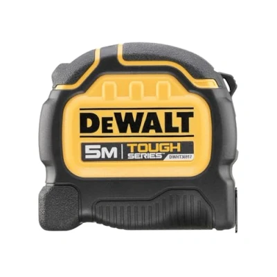 Image of DeWALT TOUGHSERIES™ tape Measure 5m (Width 32mm) (Metric Only) Rip Shield ; blade coating that provides increased durability ultra tough housing keeps the safe and secure EC Class II
