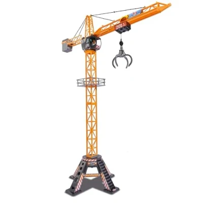 Image of Dickie Toys Remote Control Crane Toy Rotating Cabin with Working Winch &amp; 250 degree Movement Extensive Accessories Height 120cm Ages 3+