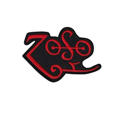 Image of Led Zeppelin Zoso Red Patch Badge Embroidered Iron on Applique Souvenir Accessory