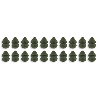 Image of Bank Tackle Heli Beads Carp Fishing Terminal Rubber Helicopter Chod Rig Bead (x 20 Pack, Green)