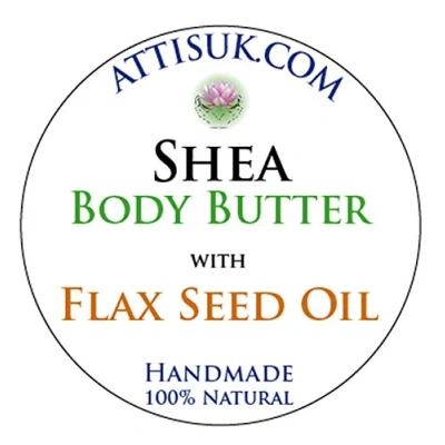 Image of ATTIS Shea Body Butter with Flax Seed Oil Vegan Rosemary Antioxidant Deeply Moisturising face Cream Hand Natural Handmade (100ml)